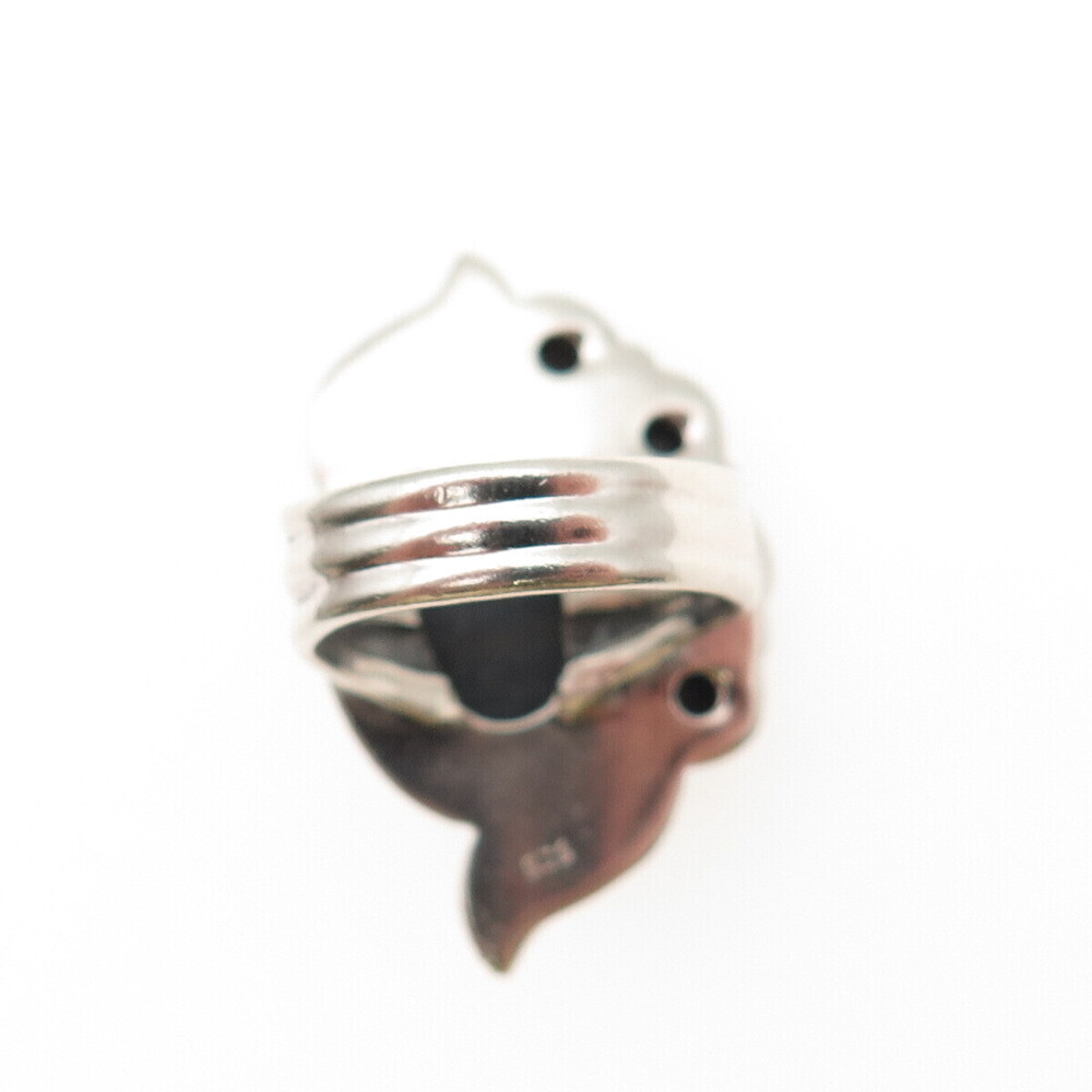 925 Sterling Silver Vintage Real Black Tiger Eye & Onyx Modernist Ring Size 6.25 - Picture 5 of 8
